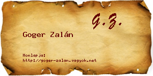 Goger Zalán névjegykártya